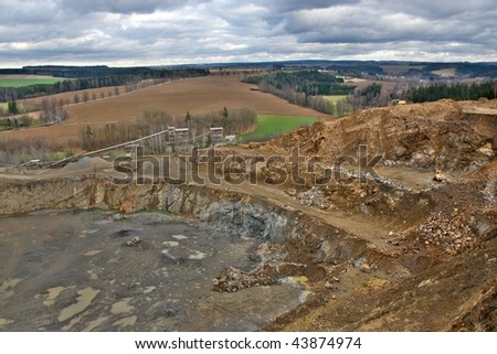 View of the quarry and mining towers, Czech Republic