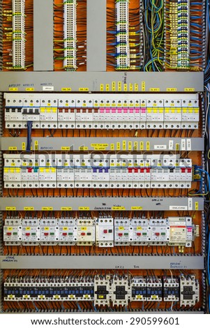 Control panel with static energy meters and circuit-breakers - fuse
