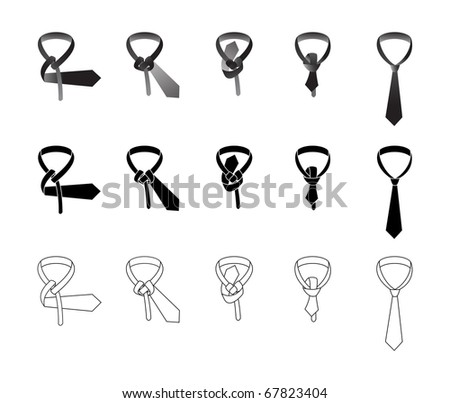 How To Tie One'S Necktie Stock Vector 67823404 : Shutterstock