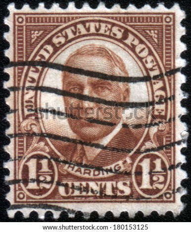 UNITED STATES - CIRCA 1930-1931 : A stamp printed in United States. Displays the image of President Harding. United States - circa 1930-1931