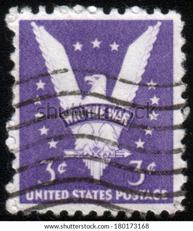 USA - CIRCA 1942: Postage stamp printed in the USA, Win the War Issue, shows American Eagle, circa 1942