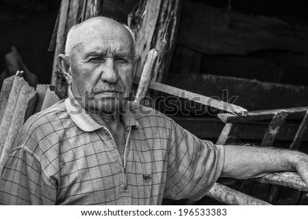portrait of a sad old man