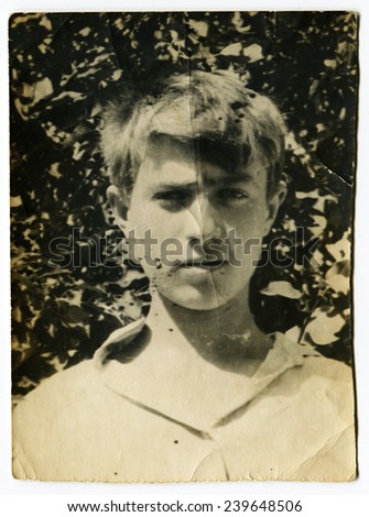 USSR - CIRCA 1970s: An antique photo shows young guy
