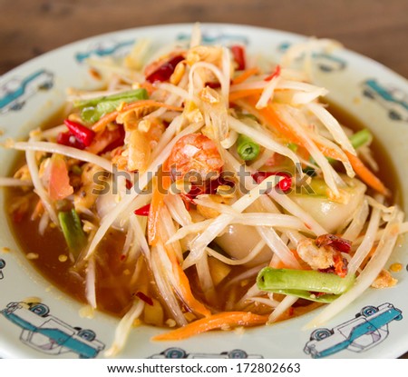Somtum : Tradition Thai foods(Papaya salad)