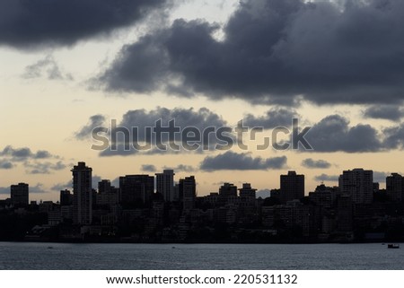 Skyline from Marine Drive in Mumbai.
