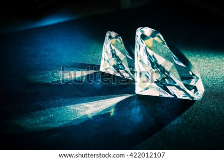 Two Large Diamonds. Diamond Jewelry Theme.