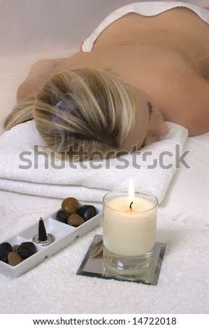 Blonde woman receiving Well Being Spa treatment