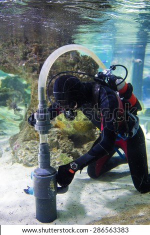 works under water a diver performs special work underwater