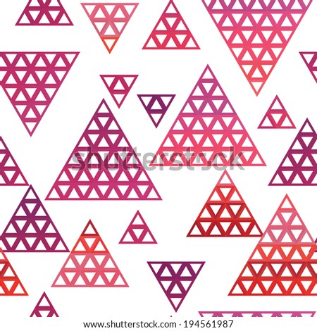 Retro pattern of triangle shapes. Colorful mosaic backdrop. Geometric hipster retro background, place your text on the top. Triangle background.
