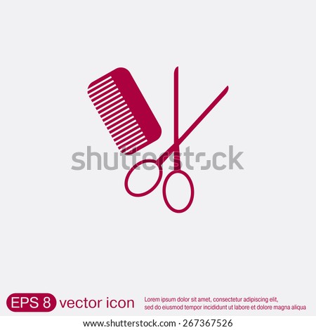 comb and scissors. barbershop. symbol of hair and beauty salon