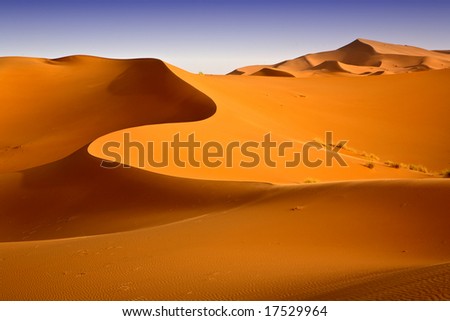 Moroccan desert dune background 05. Blue sky