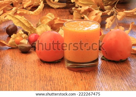 smoothie cocktail health persimmon brown apple berry fruit autumn