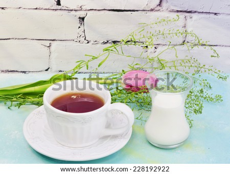 milk tea tulip flower spring tenderness light breakfast