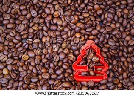 coffee beans fir-tree aroma cheerfulness toned photo selective soft focus