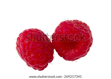 Raspberry berry isolated on a white background selective soft focus