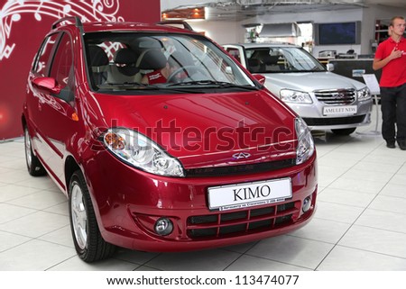 KIEV - SEPTEMBER 7: Red Chery Kimo at yearly automotive-show \