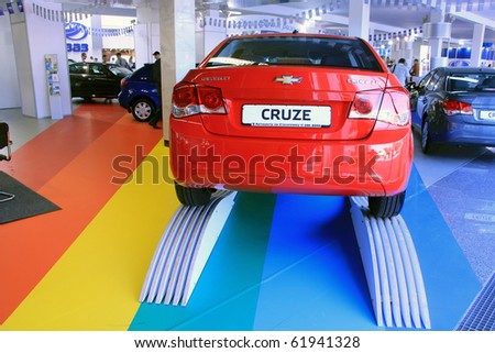 KIEV - SEPTEMBER 10: Red Chevrolet Cruze at Yearly automotive-show \