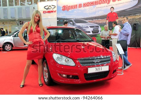 KIEV - SEPTEMBER 10: Red Chery M11 at yearly automotive-show \