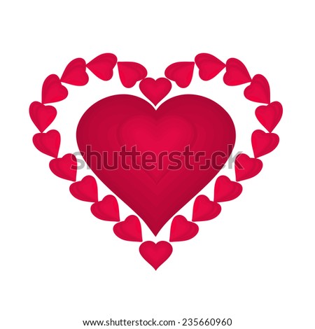 Valentines day red hearts mothers Day vector illustration