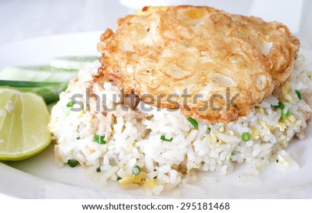 chicken fried rice and fried egg