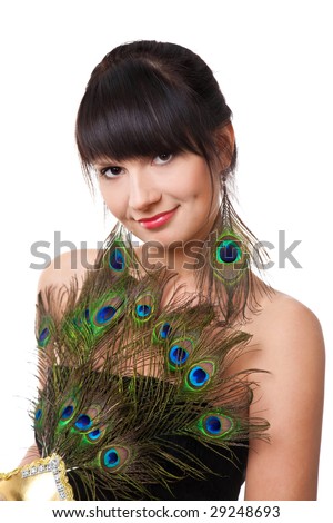 hairstyle. horizontal. individuality peacock. people. person. portrait