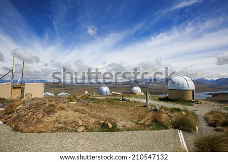 observatory on top of Mt John New Zealand with Earth and sky telescope