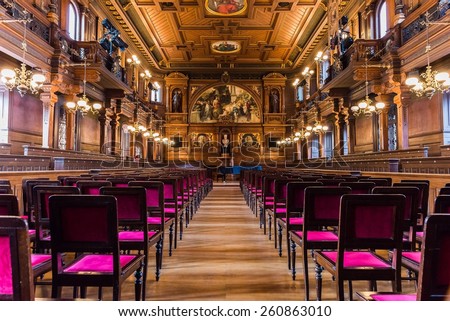 HEIDELBERG, GERMANY February 14, 2015: An old assembly and lecture hall at the University of Heidelberg