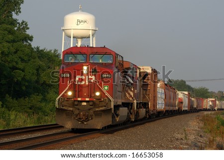 Butler,IN-July 27:Ebd CP train heading to Detroit using trackage rights on the NS which is based in Norfolk VA on July 27,2008 in Butler,IN
