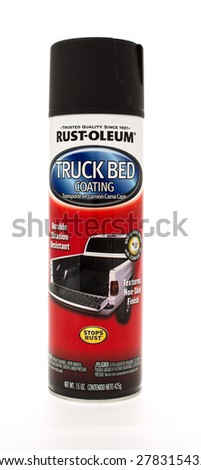 Winneconne, WI - 15 May 2015:  Can of Rust Oleum truck bed coating