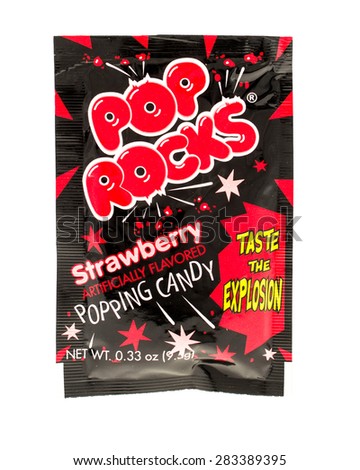 Winneconne, WI - 31 May 2015: Package of Pop Rocks candy in strawberry flavor