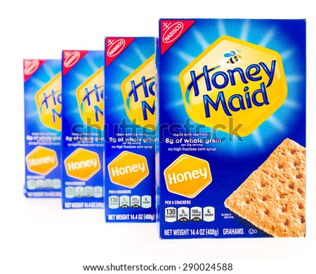 Winneconni, WI - 23 June 2015:  Boxes if Honey Maid graham crackers made by Nabisco