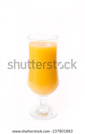 freshly squeezed juice from mango isolated on a white background