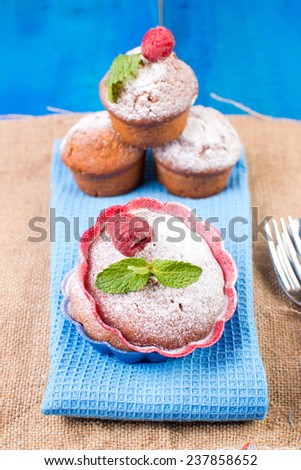 muffins with berries powder