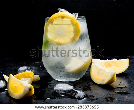 water with a lemon
