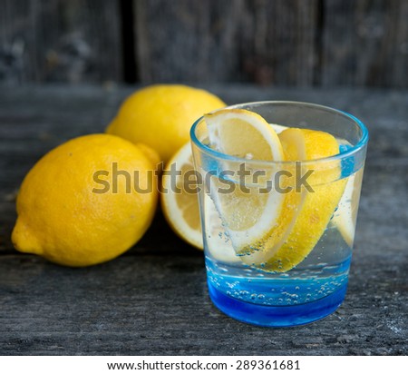 mineral water with a lemon