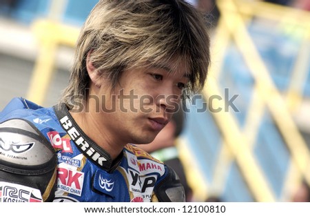 Noriyuki Haga before the start of the Superbikes World Championship at Assen circuit