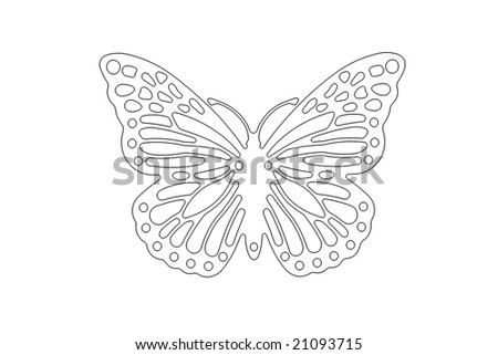 stock photo Butterfly outline