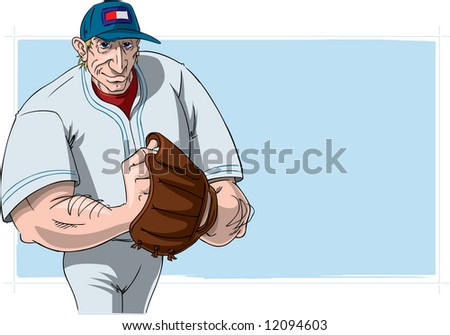 baseball player cartoon. stock photo : Baseball Player