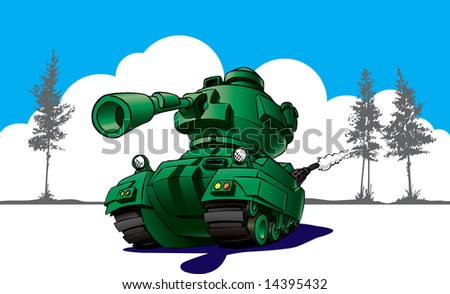 army tanks cartoon. stock photo : Cartoon tank in