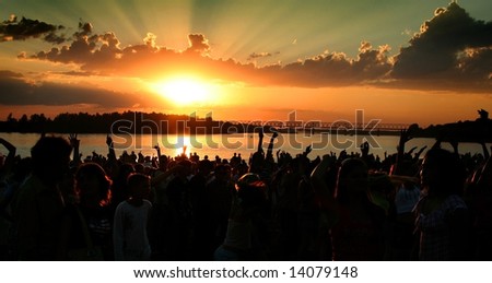 party at the river in the city of Pavlodar