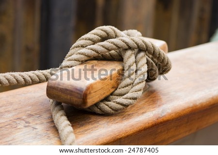 this is a knot on some rigging from a tall ship