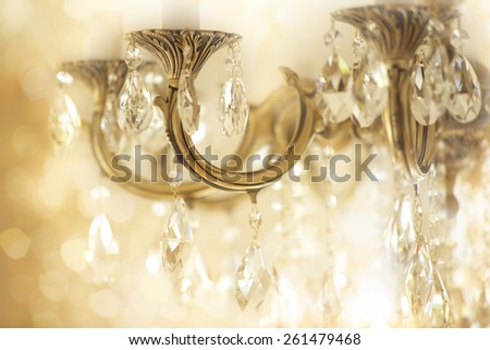 Vintage crystal chandelier details