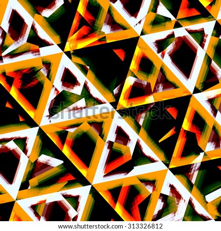 Abstract technology background. Weird cool pic. Unique block mix. Tile swatch. Cell raster. Rhomb shape. Shiny ice or glass. Color render. Net of forms. White orange mosaic texture. Flat idea.