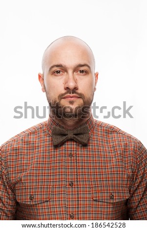 Funny  portrait of a man with emotion on his face in the studio on a white background portrait of a man with emotion on his face in the studio on a white background