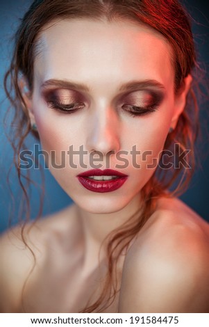 Beauty portrait of young woman with beautiful healthy face