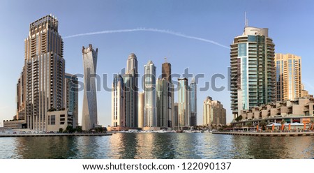 Dubai, Uae - October 23: View Of The Region Of Dubai - Dubai Marina Is An Artificial Canal City, Carved Along A Two Mile (3 Km) Stretch Of Persian Gulf Shoreline On October 23, 2012 In Dubai, Uae