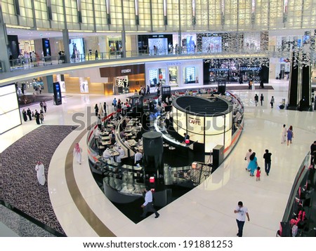 DUBAI, UAE - OCTOBER 18: Mall of the Emirates interior October 18, 2012 in Dubai, United Arab Emirates. Mall of the Emirates is a shopping mall in the Al Barsha district of Dubai.