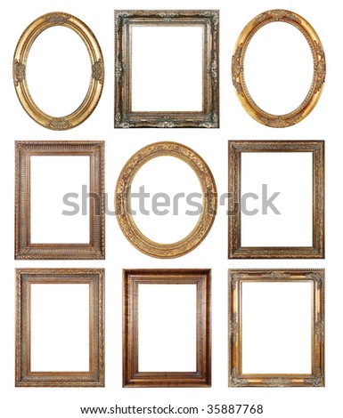 Picture gold frames with a decorative pattern Picture gold frames with a decorative pattern