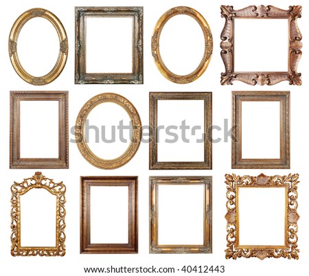 Picture gold frames with a decorative pattern Picture gold frames with a decorative pattern