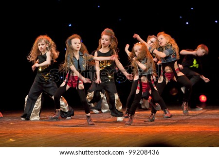 VITEBSK, BELARUS - APRIL 2: Unidentified children from dancing group \